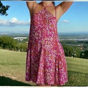 NWT - ANTHROPOLOGIE Sheer mini dress pink combo Size: M